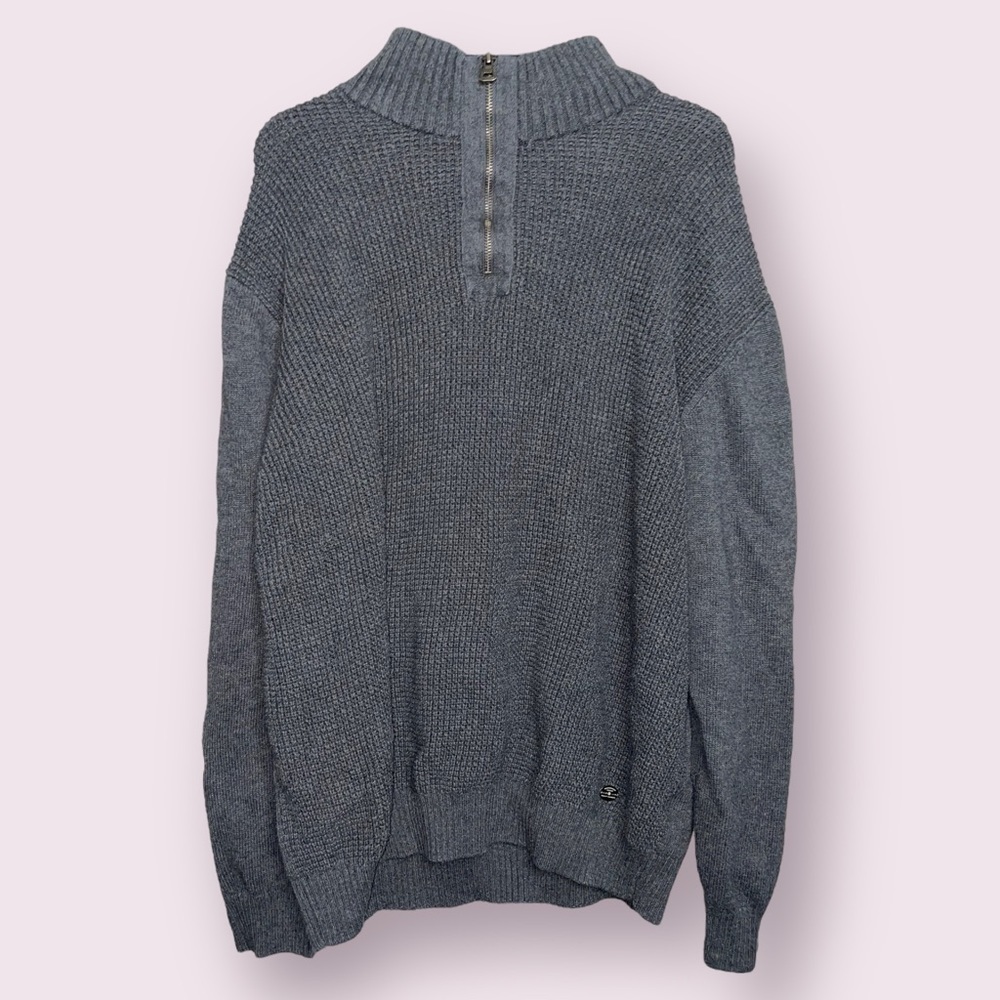 Weatherproof Gray Quarter Zip Sweater XXL Oversized Cozy Knit